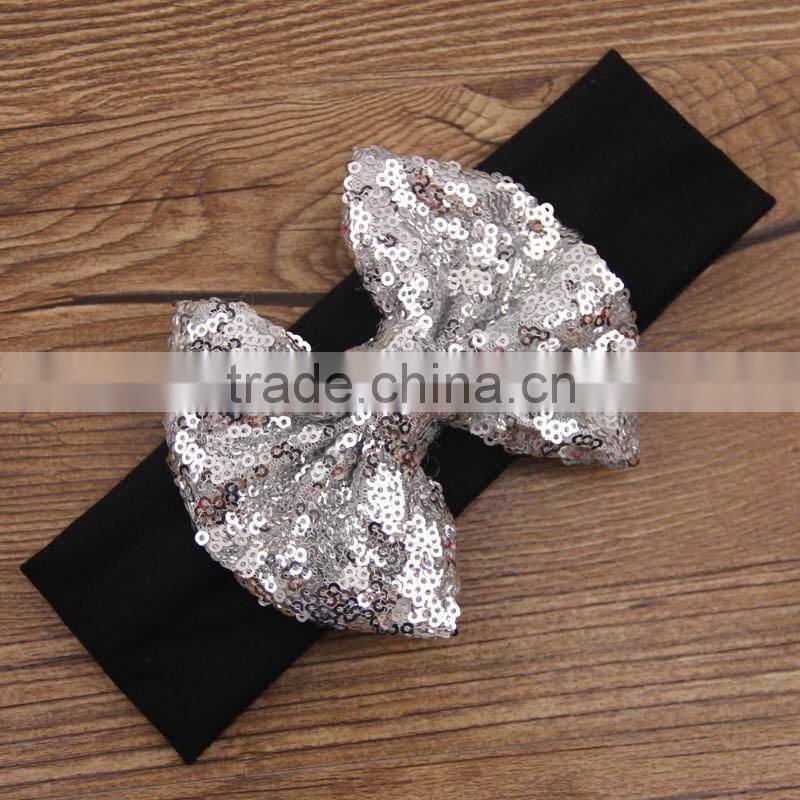 2016 new design cotton baby headband with bows