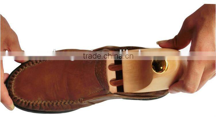 metal tube smart wooden shoe tree/wooden shoetree