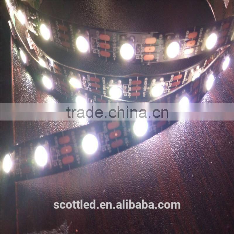 addressable SK6812 LED strip white PCB white led and black PCB black LED SK6812 pixel tape