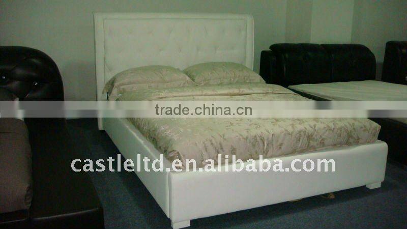 Leather upholstered bed and Bedding