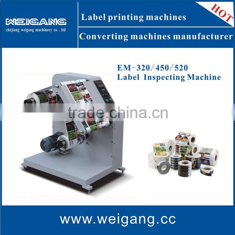 EM-320 Manual label Inspection machine / label rewinder machine / label inspection machine by eye/label eye inspection