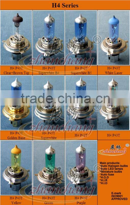Auto halogen bulbs H4 headlight bulbs CAPSULE RAINBOW COLOR