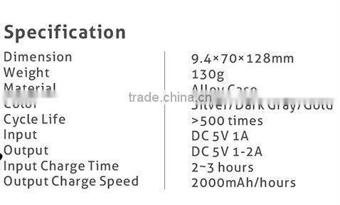 2013 New Ultra Thin Polymer Power Bank 5000mAh