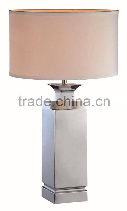 Modern decorative metel cuboid pedestal household table lamp
