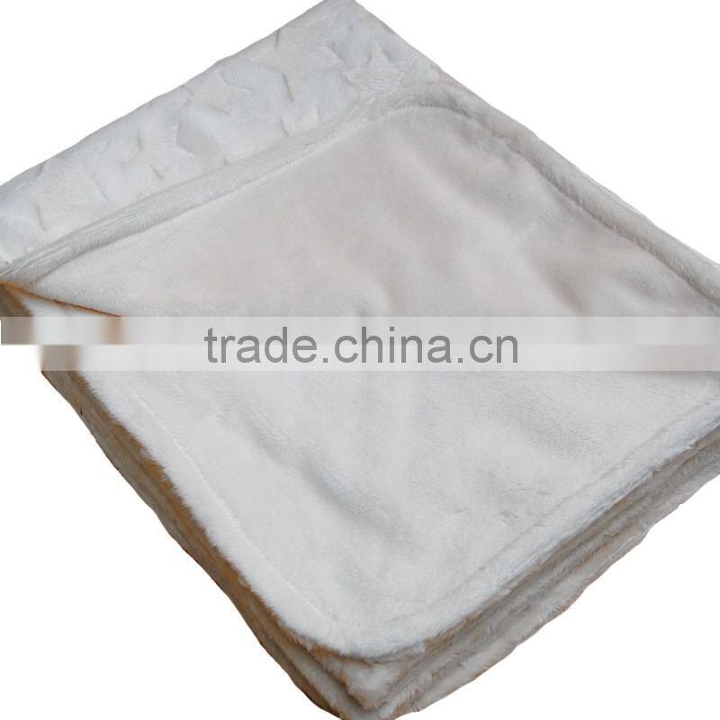 10 Years Export Experience Super Soft Cheap Toddler Minky White Star Fleece Blanket