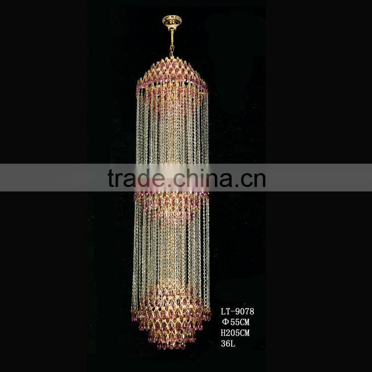 Spiral K9 Crystal Chandelier Stairs Lamp