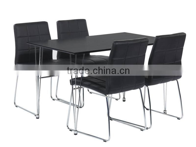 Metal Frame Black PU Dining Chair