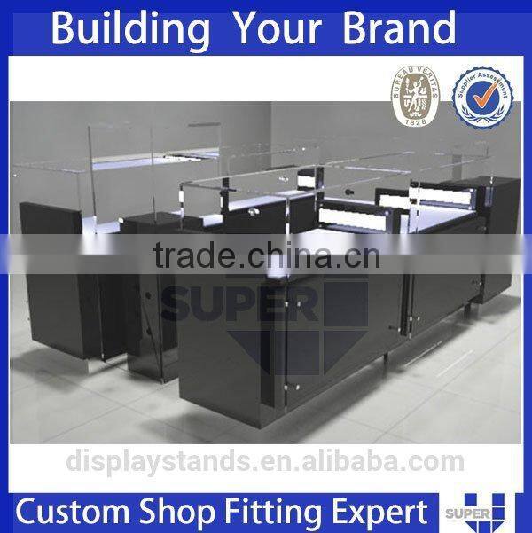 2016 Shopping Mall Customized Watch Kiosk With Tempered Glass