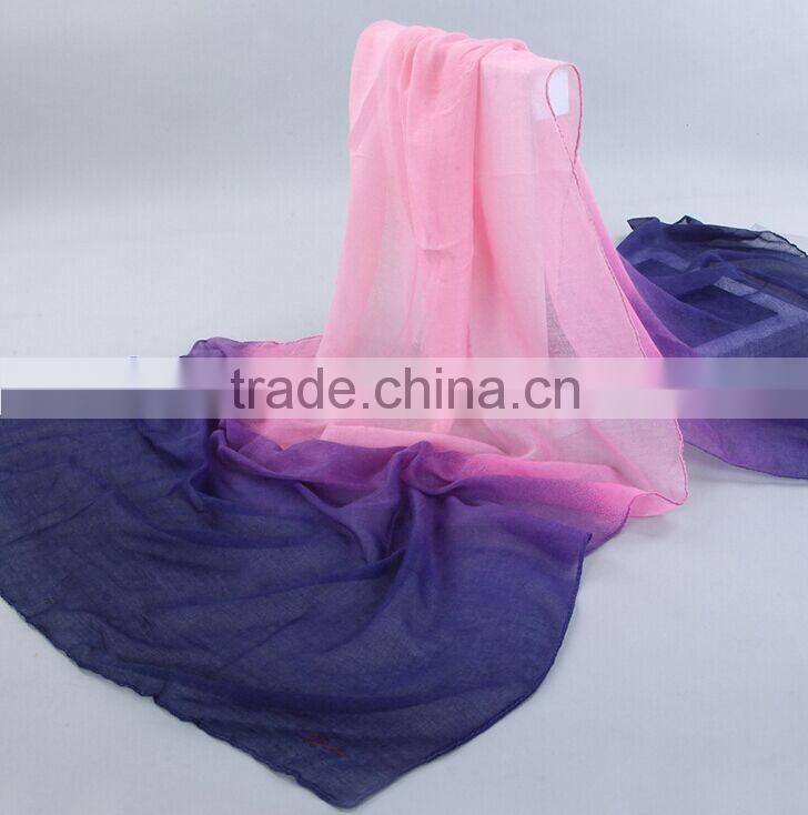 New Lady's Polyester silk Gradient scarf