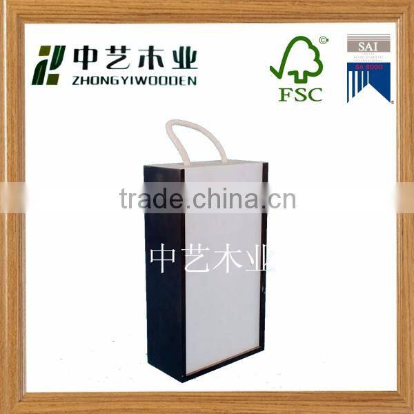 China wholesale high end wooden wine box with holder