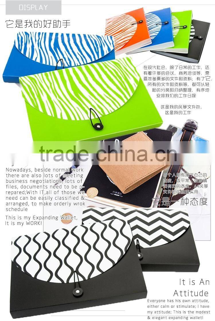 High Quality A4 Plastic Expandable File Wallet With Elastic Closure