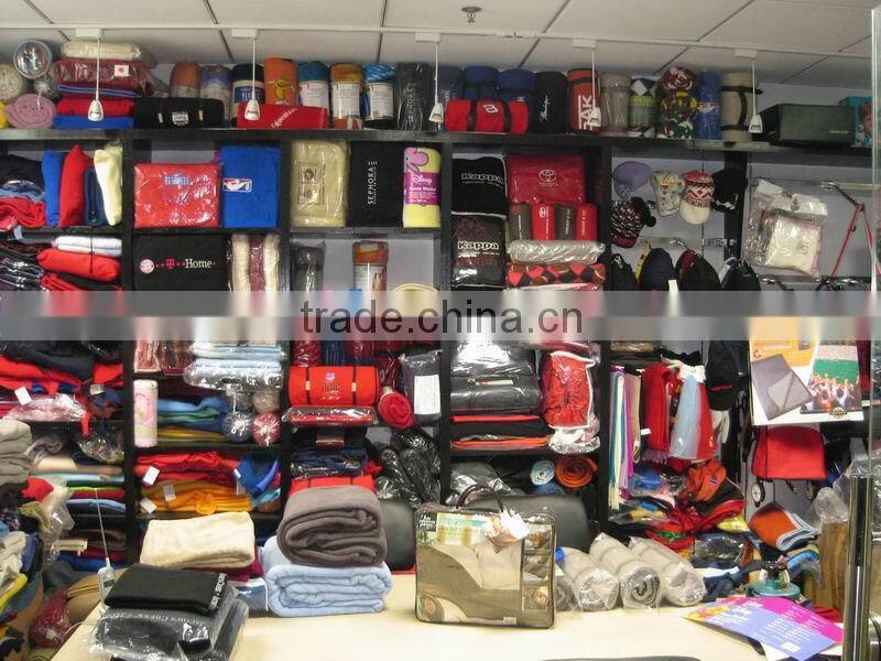 Roll Up Tartan Polar Fleece Travel Blanket with Woven Carry Handle