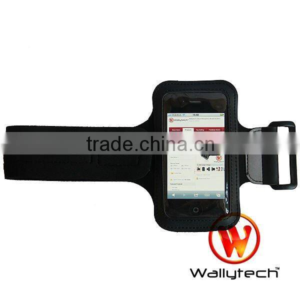Wallytech New Elastic Rubber Sports Running Armband Cover Case For iPhone 4S 4 4G 3G 3GS