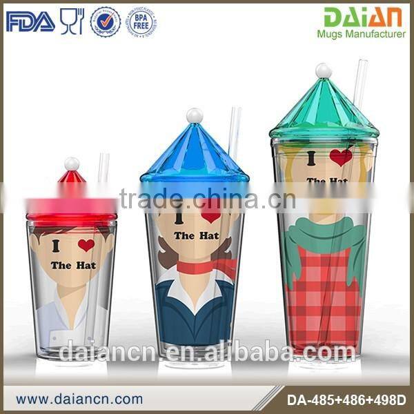 Customized 12oz bpa free starbucks tumbler with lid