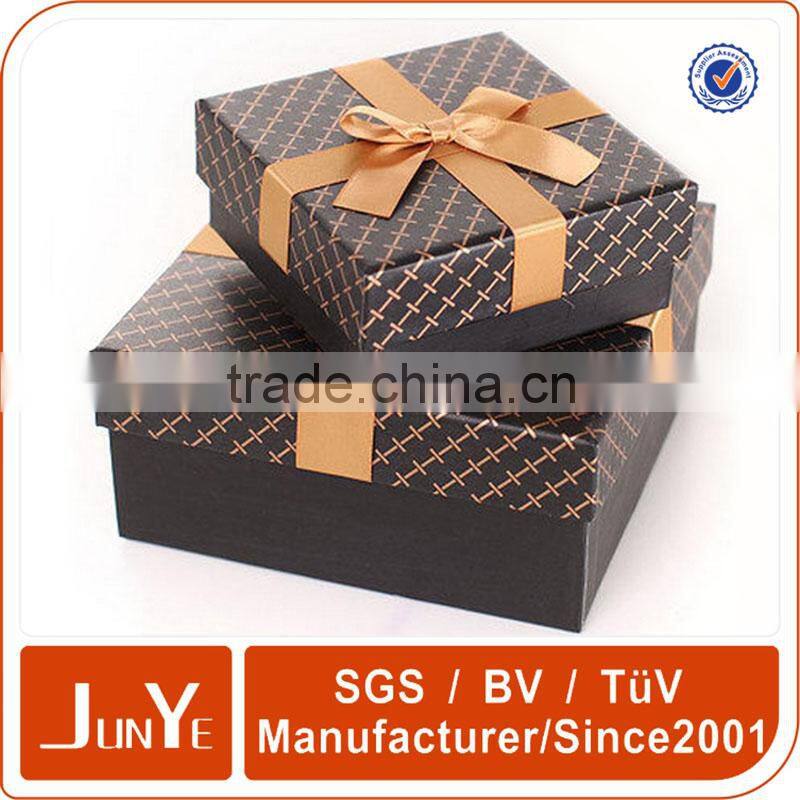 Designed high end jewelry packaging box for presentation box with ribbon