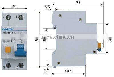 Residual Current Operated Circuit Breaker with overcurrent protection(Electronic