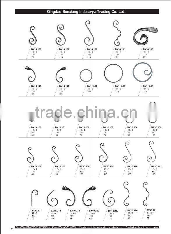ornamental wrought iron component scroll