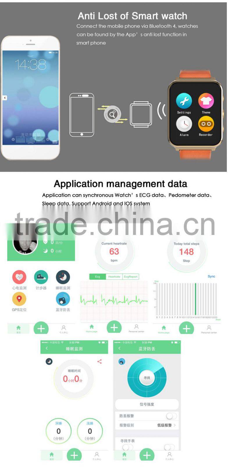 2015 new arrived intelligent Bluetooth smart watch phone