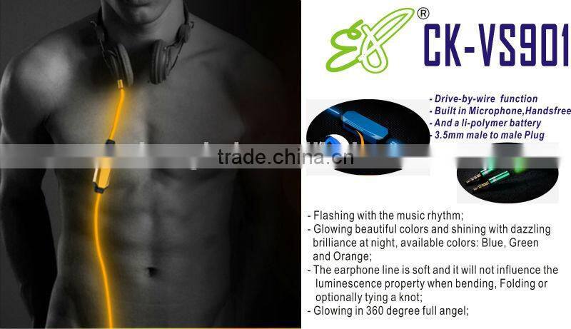 3.5mm Illuminated Audio Line(Male to male connector) for iPhone iPad