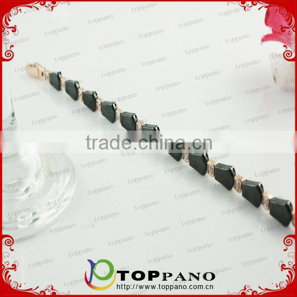 high quality white crystal health care stainless steel energy magnetic germanium bracelet for ladies
