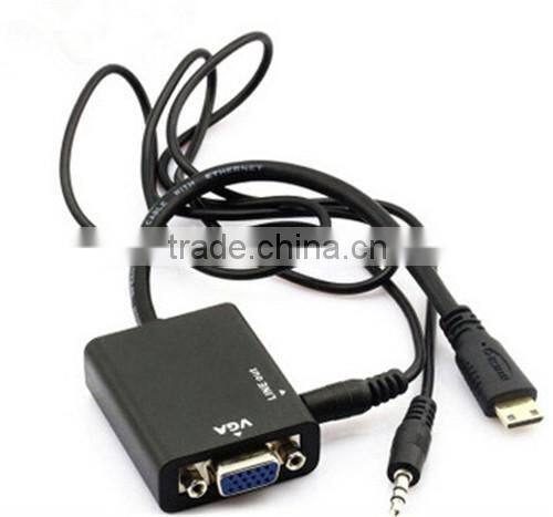 VGA to MINIHDMI 1.3 1080P HD Video Conversion Cable Adapter + Audio for PC