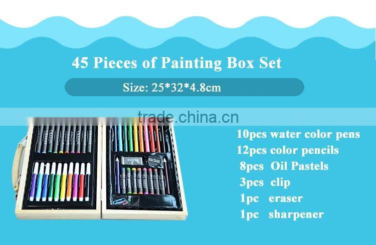 Portable Wooden Box Art Sets for Kids