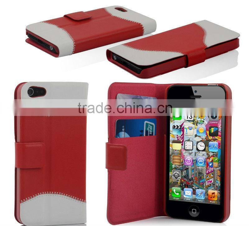 For i phone 5 case , Wallet leather case for iphone 5"