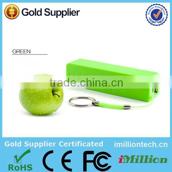 Colorful Bulk power bank supply 2600mah portable keychain power bank