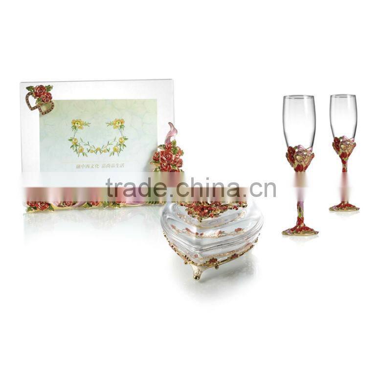 RORO Forever Love rose crystal glass enamel photo frame picture frame home furniture matching