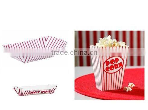 500pcs Kraft paper Coated Paper Fast Food box Hot Dogs folding Recycled paper food tray