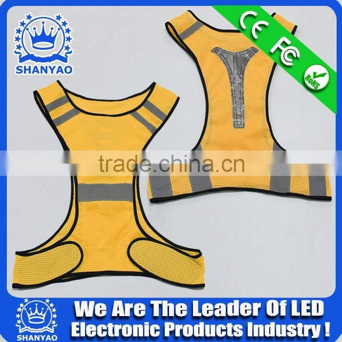 2016 Hot Selling LED Cycling Reflective Safety Mesh Vest For Road Safety At Night