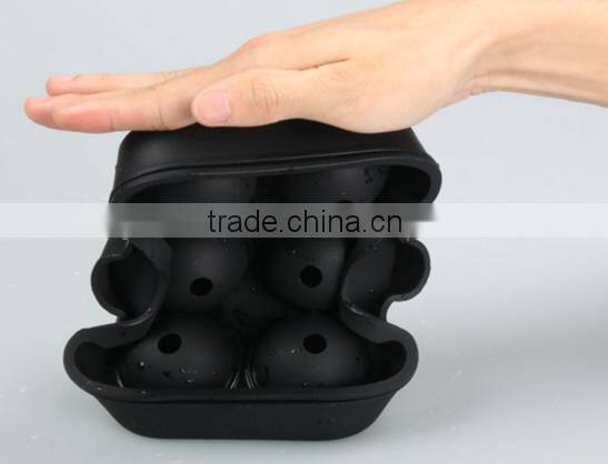 6 Holes Silicone Ice Ball Mold Silicone Ice Tray Ball Shape With Lid