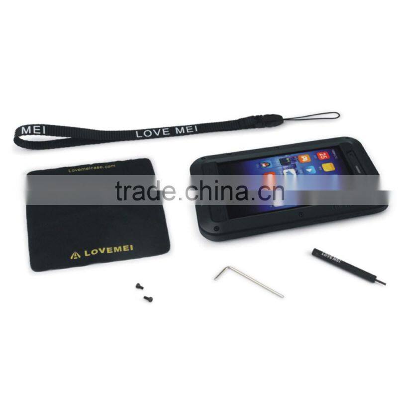 LOVE MEI Metal + Silicone + Gorilla Glass Hybrid Case for Xiaomi 3 MI3,Shockproof Waterproof Dustproof Powerful Case,love mei