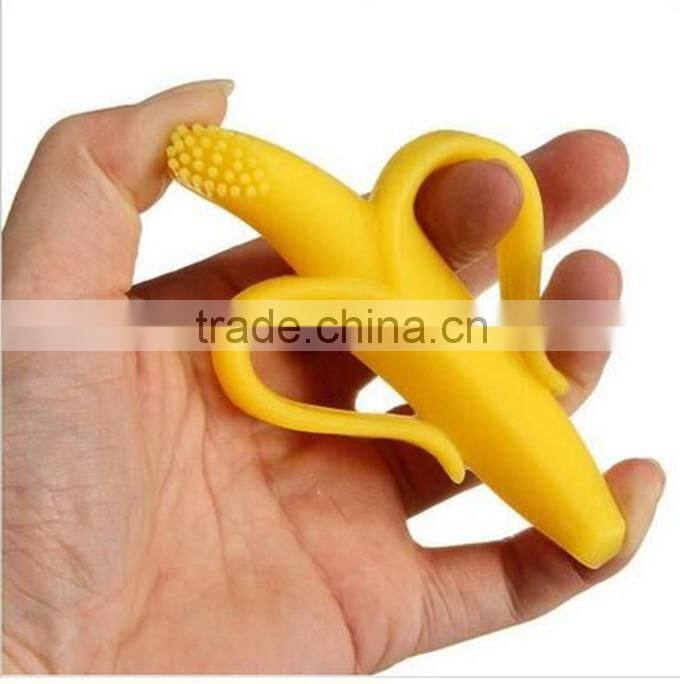 High Quality Silicone Baby Banana Bendable Training Toothbrush Infant Non-Toxic Teething