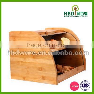 High quality large bamboo bread box,bamboo bread bin for sale