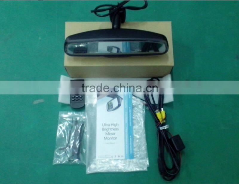car rearview mirror monitor with OEM parking sensor 4 replaceable radar detectors and backup camera display