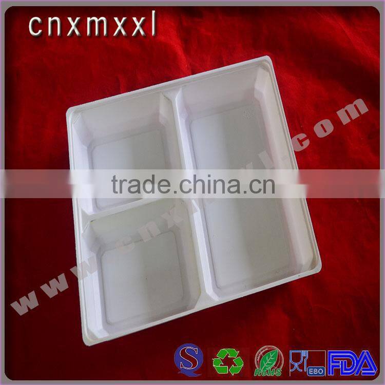PP clean plastic snack tray for food with handle, disposable plastic disposable frozen