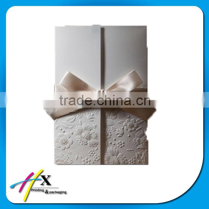 Beautiful Creative Embossing Paper Envelope with Silk Ribbon