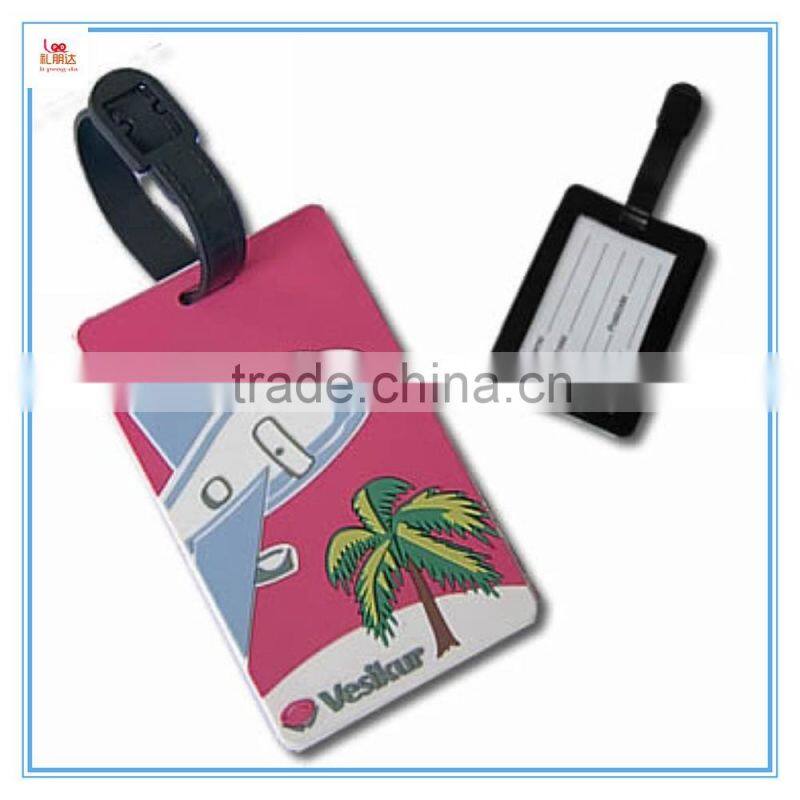 Custom made travel 3D soft pvc luggage tag, OEM custom travel wholesale silicone luggage tag