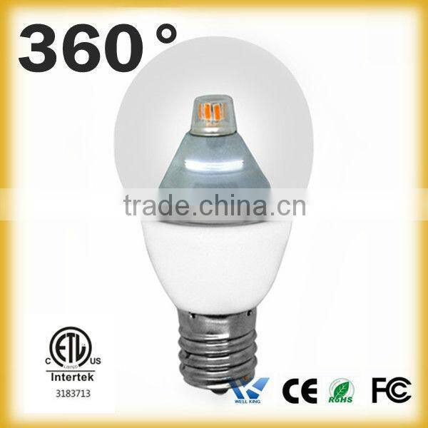 Top grade ETL Nihcia chip Dimmable e27 led chandelier candle light bulb