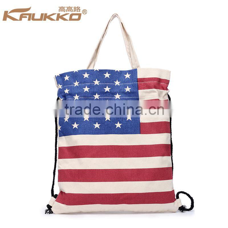 2016 New arrival canvas shoulder bag foldable shopping bag with factroy price