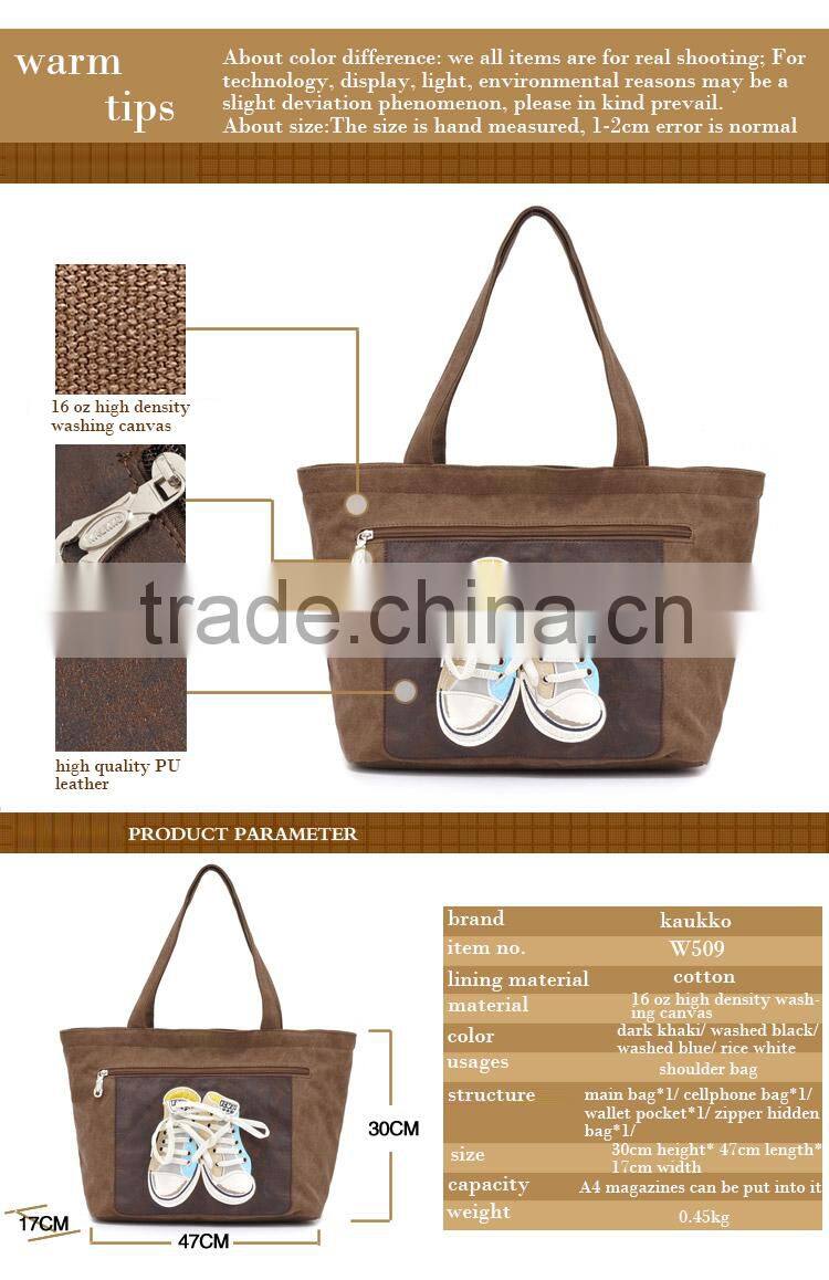Vintage Canvas Bag Shoulder Bag For College Messenger Cross Body Bag Cotton Tote Bag