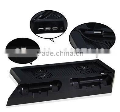 Dual Controller Charging Dock Base Console Stand Holder Cooling Fan For PS4