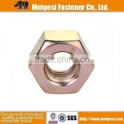 ASTM A563 10S Hex Nuts, Made of Carbon Steel, Yellow Zinc-plated