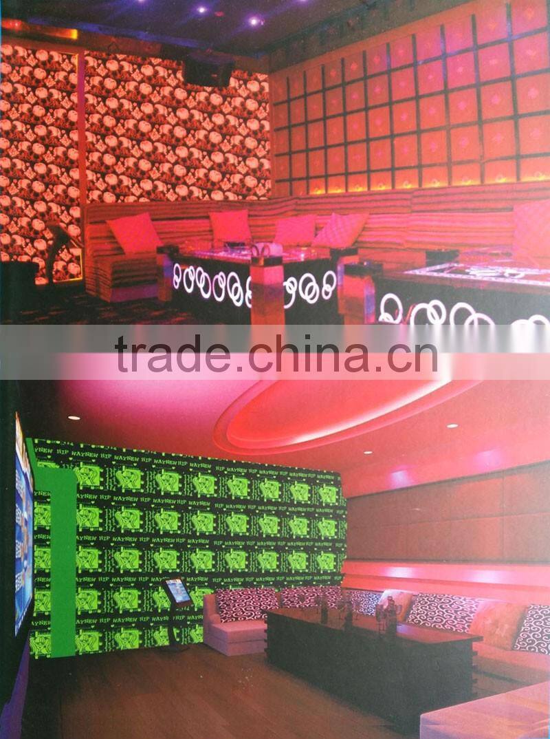 hotel KTV wallcovering 1.37m (137cm) 54" inch fabric back wallpaper zLG-1280
