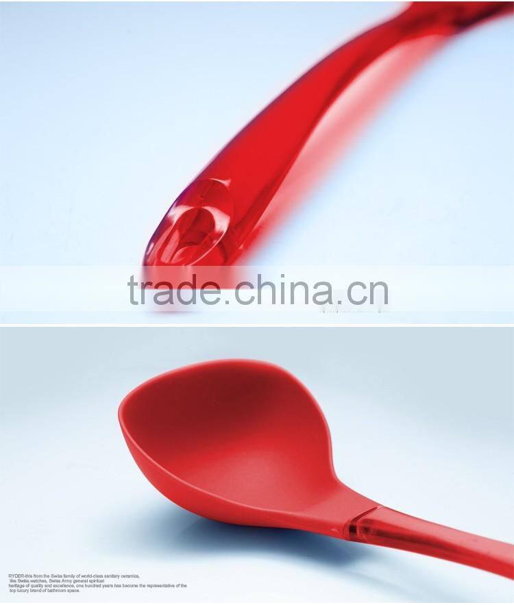 3pcs High-temperature Red Nylon Kitchen Utensils Including Ladle, Spoon, Slotted turner