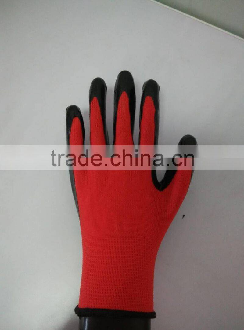 best price safety glove/gloves safety/ nitrile coated glove/nitrile glove