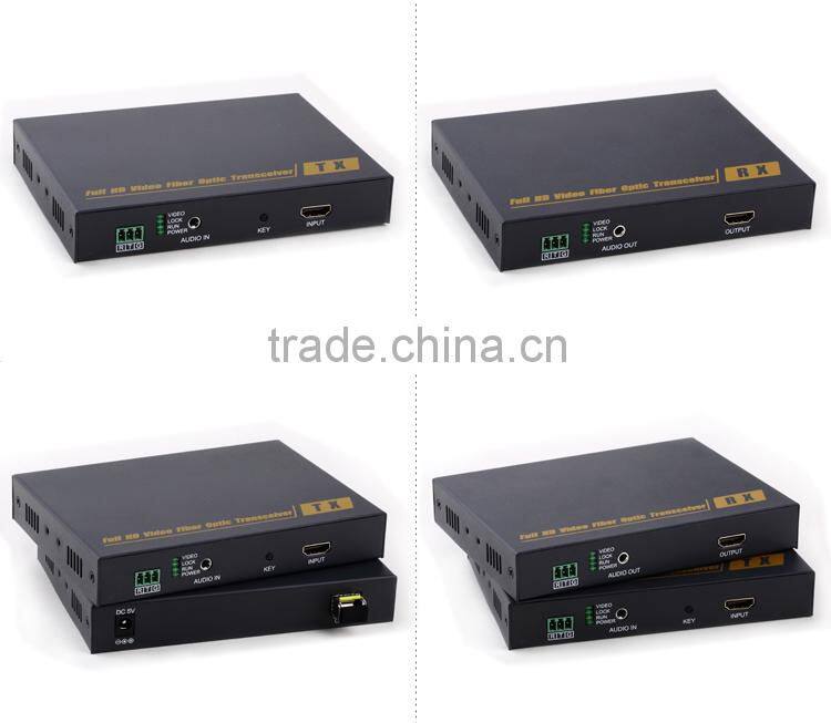 2016 New 1080P 10KM HDMI fiber extender with RS232 & external audio