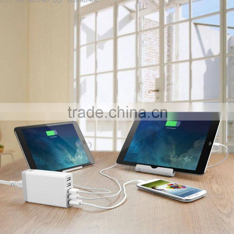 phone charger factory 5v 8a 40w 5 port usb charger with US cable