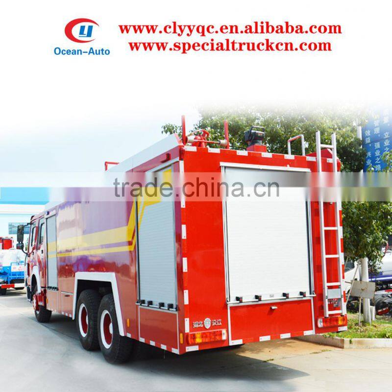 SINOTRUK HOWO 6x4 12000 liter fire truck dimension for sale